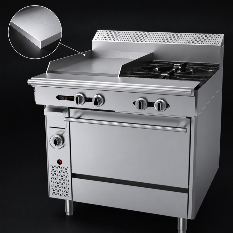 Product image #3 for Garland Cuisine Series Heavy Duty 36-Inch Gas Range with 2 Open Burners, 18-Inch Thermostatic Griddle, and Standard Oven