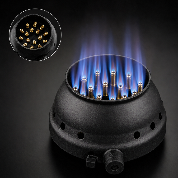 Product image #3 for Town 16-Tip Natural Gas Volcano Burner for 13-Inch or 16-Inch Chamber, 75,000 BTU