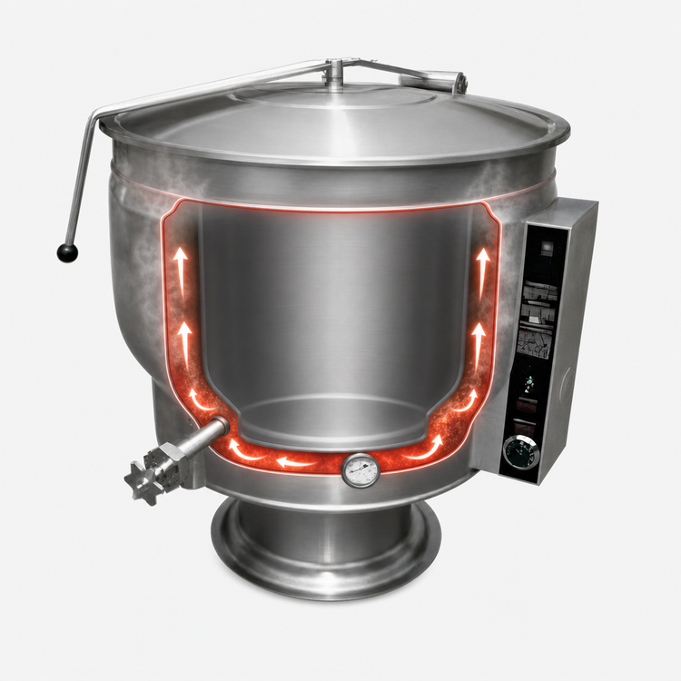Product image #3 for Crown EP-40F 40 Gallon Electric Full Jacketed Stationary Kettle
