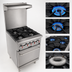 Thumbnail image #4 for General 24-Inch LP Gas Commercial Range with 4 Open Burners and 20-Inch Oven, Stainless Steel