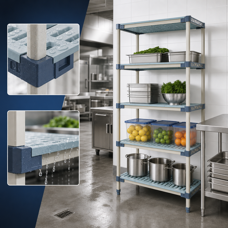 Product image #3 for MetroMax 4 24"W x 21"D x 63"H 4-Shelf Starter All-Polymer Shelving Unit