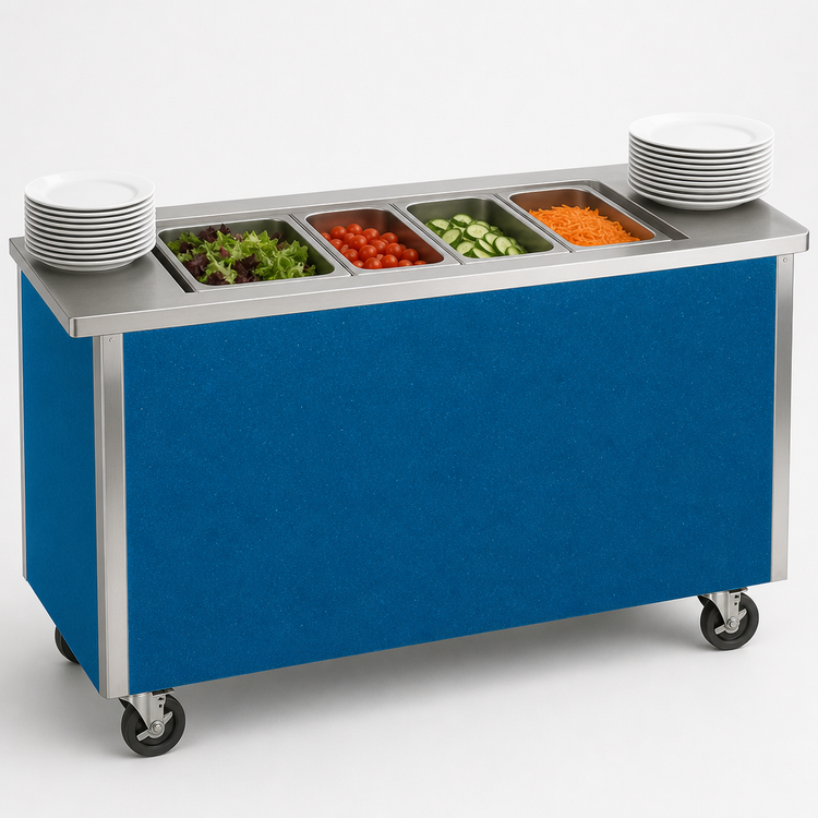 Product image #4 for Vollrath 4-Series Signature Server® Non-Refrigerated Cold Station with Stainless Steel Top, Enclosed Base, 60 x 28 Inch, 34 Inch High, 4-Pan