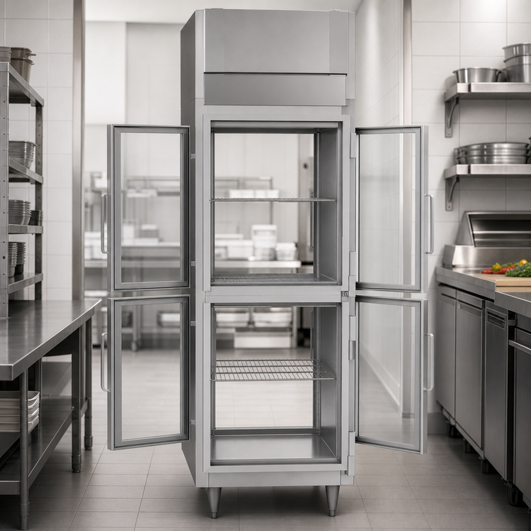 Product image #4 for Victory UltraSpec 1-Section Pass-Thru Glass Half-Door Freezer, Self-Contained, Standard Depth, 22.9 Cu. Ft.