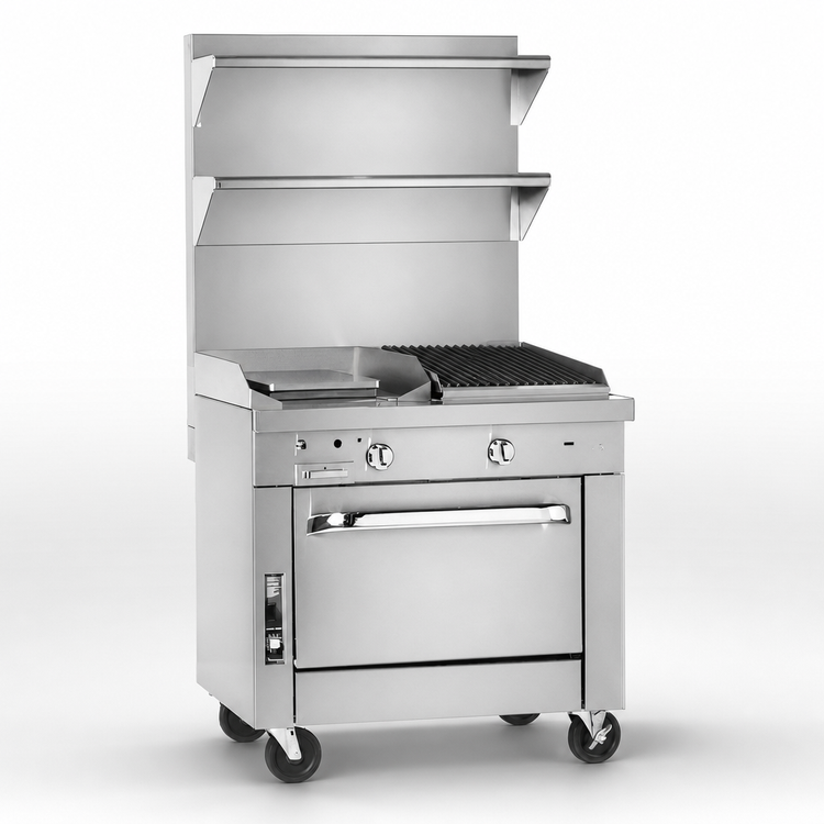 Product image #3 for Southbend Platinum 32-Inch Gas Heavy Duty Range with 16" Hot Top, 16" Charbroiler, and Convection Oven