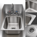 Thumbnail image #3 for BK Resources Deep Drawn 1-Compartment Drop-In Sink with 3-Sided Riser, 9 x 9 x 5 Bowl, Includes Lead-Free Gooseneck Faucet and Basket Drain