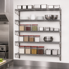 Thumbnail image #3 for Metro SmartWall SW-2148K4-85-5TIER Tall Wall-Mounted 5-Shelf Wire Shelving Starter Kit, Metroseal Gray