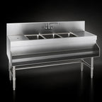 Thumbnail image #3 for Eagle Group Spec-Bar B5-3-L-19 3-Compartment Underbar Sink Unit, Left Drainboard, 60"W x 19"D x 37"H, Stainless Steel
