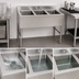 Thumbnail image #3 for Klinger's Trading Three-Compartment Underbar Sink with 3-Inch Backsplash, 304 Stainless Steel, 38-1/2 Inch W x 18-3/4 Inch D x 33 Inch H