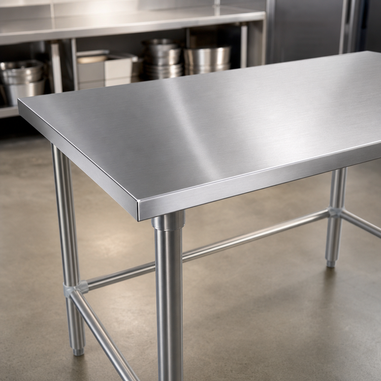 Product image #3 for Stallion 60-Inch x 36-Inch 14-Gauge Stainless Steel Top Work Table with Stallion Safety Edge