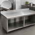 Thumbnail image #3 for Advance Tabco Special Value Series Stainless Steel Economy Open Base Work Table with 5-Inch Backsplash, 108 x 30 Inches