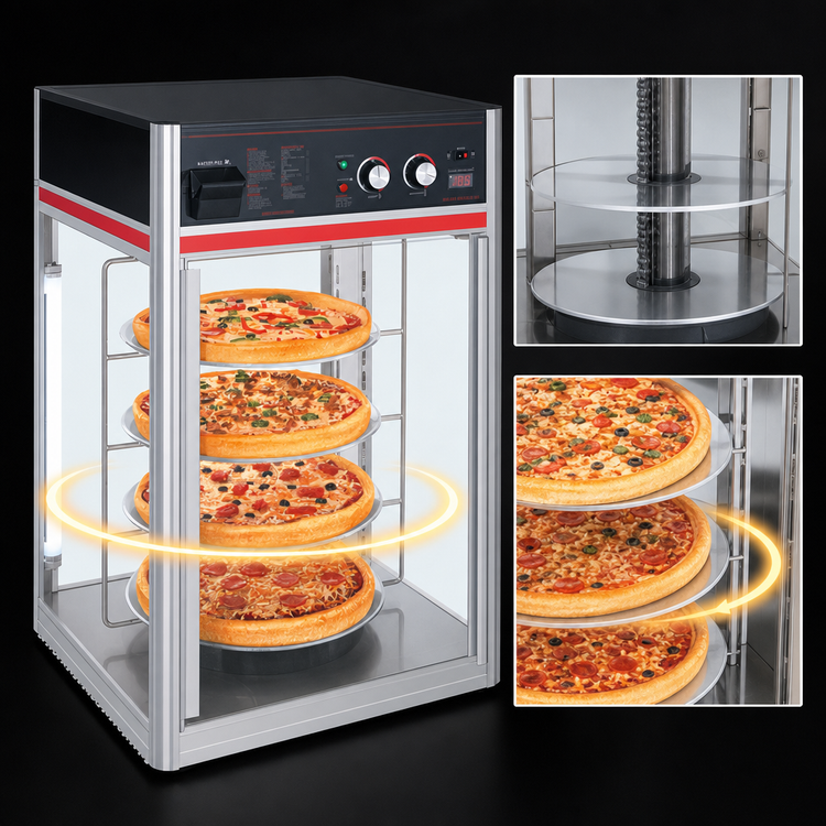 Product image #3 for Hatco Flav-R-Savor 2-Door Countertop Hot Food Holding and Display Cabinet with 4-Tier Rotating Circle Rack