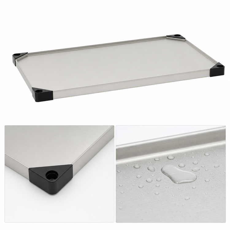 Product image #3 for Metro Super Erecta 36"W x 21"D Solid Flat Stainless Steel Shelf with Raised Ship's Edge