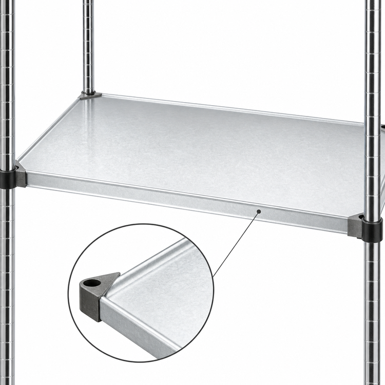 Product image #3 for Metro Super Erecta 48 x 24 Inch Solid Galvanized Shelf with Raised Ship's Edge