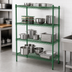 Thumbnail image #3 for Heavy Duty 4-Tier Open Wire Shelving Unit, 72 x 14 Inches, Green Epoxy Coated