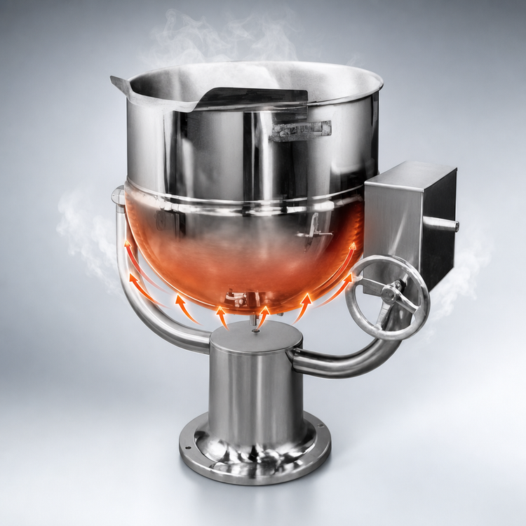 Product image #3 for Groen D-20 20-Gallon Direct Steam Manual Tilt Kettle with Pedestal Base