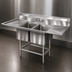 Thumbnail image #3 for Eagle Spec-Master FN2032-2-24R-14/3 Coved Corner Two-Compartment Stainless Steel Sink with 24-Inch Right Drainboard