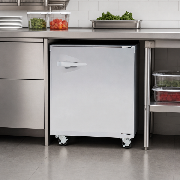Product image #3 for Traulsen Dealer's Choice 27-Inch Compact Undercounter Freezer, 1-Section, Self-Contained, Right-Hinged Solid Door, Stainless Steel Finished Back