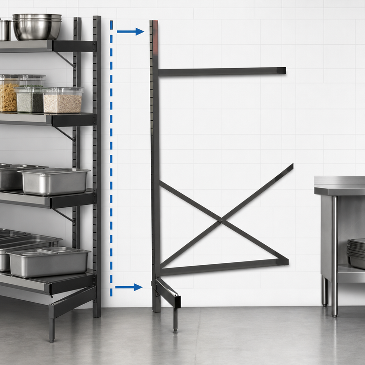 Product image #3 for Metro SmartLever Cantilevered Shelving Add-On Kit for 54 in. W x 30 in. D Shelves