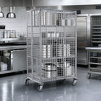 Thumbnail image #3 for Metro Super Erecta SEC55DC Mobile Chrome-Plated Wire Security Cage, 52-3/4 x 27-1/4 x 68-1/2 Inches, No Shelves