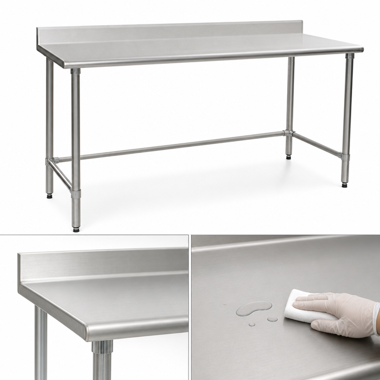 Product image #3 for Eagle Group BlendPort Deluxe Series Stainless Steel Underbar Work Table with 4-1/2" Backsplash, 84" W x 24" D