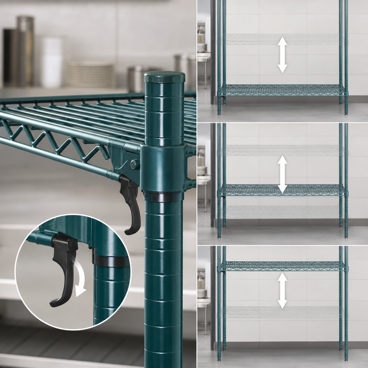 Product image #3 for Metro Super Erecta Super Adjustable Wire Shelf, 60 x 24 Inches, Metroseal 3 Green Epoxy Finish