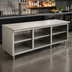 Thumbnail image #3 for Advance Tabco Stainless Steel Flat-Top Underbar Work Table with Open Front Cabinet Base and Mid-Shelf, 144