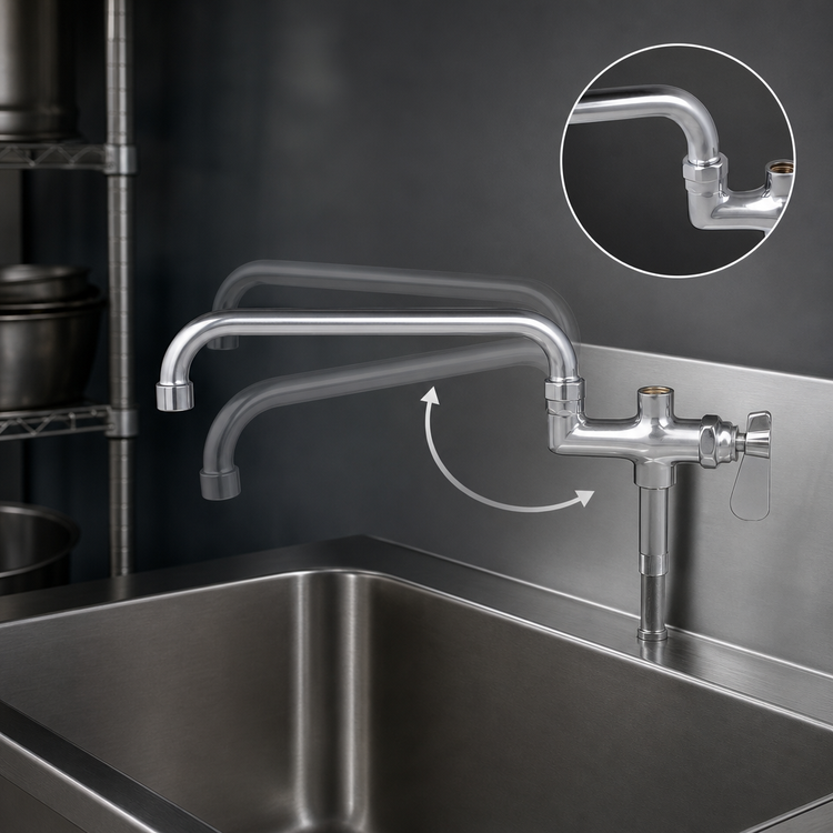 Product image #3 for John Boos Lead-Free 16-Inch Swing Spout Add-On Faucet for Pre-Rinse Units