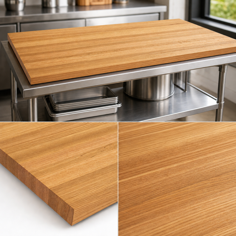 Product image #3 for John Boos Appalachian Edge Grain Oak Kitchen Countertop, 48" x 25" x 1-1/2" Thick, Varnique Finish