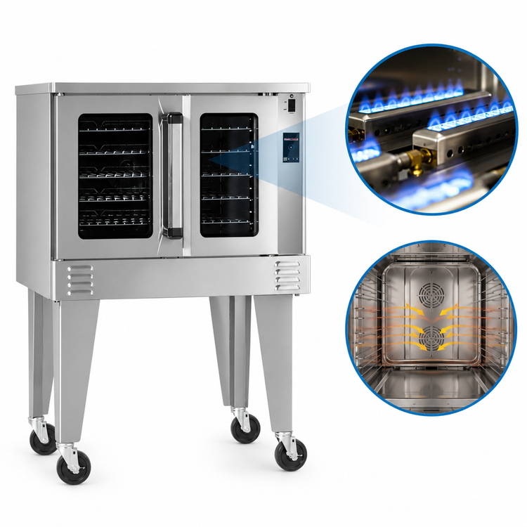 Product image #3 for Southbend Platinum Full-Size Standard-Depth Single Deck Gas Convection Oven, Touchscreen Controls, 50,000 BTU, Dependent Doors