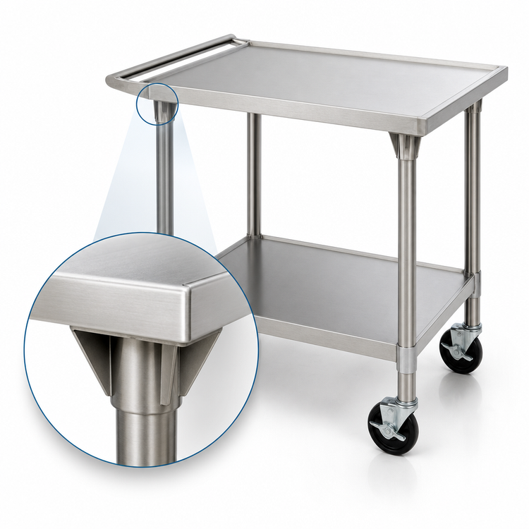 Product image #3 for Eagle Group Uni-Lok Mobile Stainless Steel Equipment Stand with Undershelf and Push Handle, 30 x 24 x 28 Inches