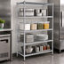 Thumbnail image #3 for Steel Works Stainless Heavy Duty 4-Tier Stationary Chrome Wire Shelving Unit, 24 x 24 x 74 Inches