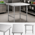 Thumbnail image #3 for Sapphire 48 Inch x 14 Inch 18 Gauge 430 Stainless Steel Flat Top Work Table with Open Base