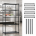 Thumbnail image #3 for Quantum 72 x 21 x 54 Inch Stationary Wire Shelving Starter Kit with 5 Shelves, Black Antimicrobial Epoxy Finish
