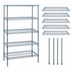 Thumbnail image #3 for Quantum 60 in. W x 36 in. D x 54 in. H Wire Shelving Starter Kit with 5 Shelves and Gray Epoxy Antimicrobial Finish
