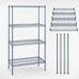 Thumbnail image #3 for Quantum 30W x 24D x 63H Gray Epoxy Antimicrobial 5-Shelf Wire Shelving Starter Kit