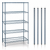 Thumbnail image #3 for Quantum 5-Shelf Wire Shelving Starter Kit, 72 x 36 x 86 In., Stationary, Gray Epoxy Coated, 600-800 lb. Capacity