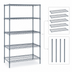 Thumbnail image #4 for Quantum Stationary Wire Shelving Starter Kit, 36 Inch W x 18 Inch D x 86 Inch H, 5 Shelves, Gray Epoxy Finish