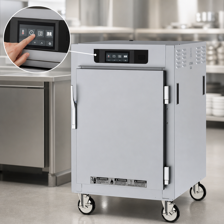 Product image #3 for Metro C5 8 Series Mobile Pass-Thru Controlled Temperature Holding Cabinet, 1/2 Height, Solid Doors, 8 Sheet Pan Capacity