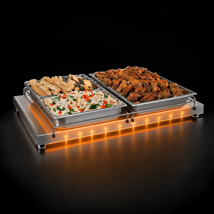 Product image #3 for Hatco Glo-Ray® 72-Inch Freestanding Heated Shelf, 9.75-Inch Deep, Stainless Steel Top