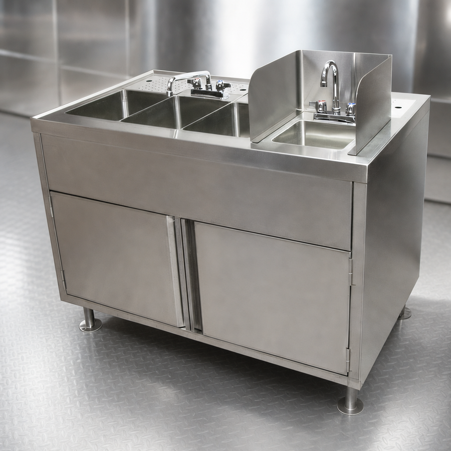 Three-Compartment Sink and Hand Sink