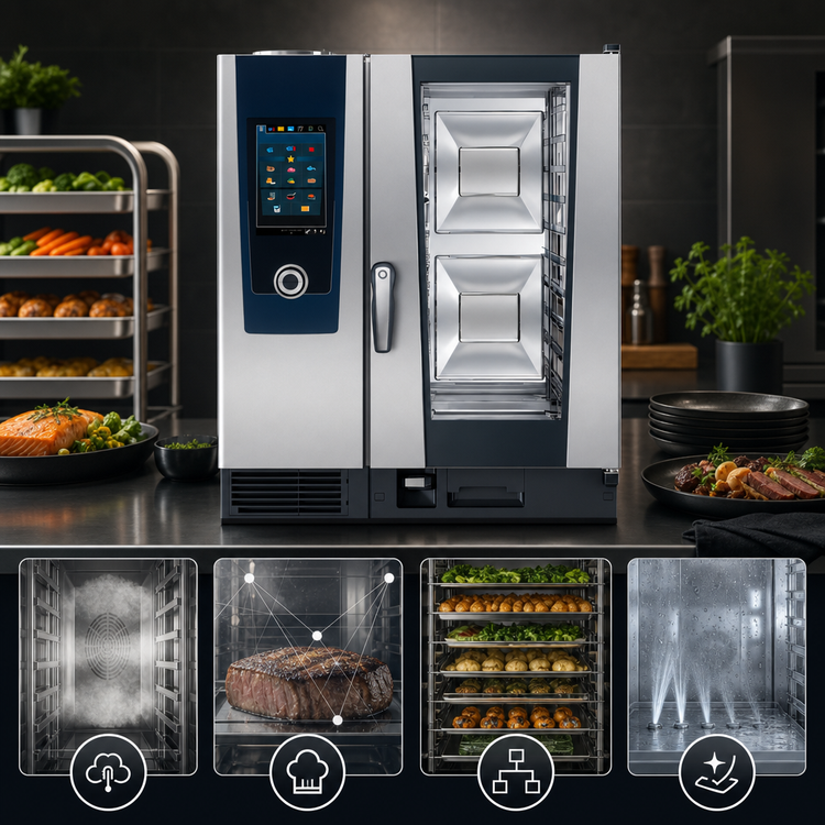 Product image #3 for RATIONAL iCombi Pro 10-Half Size Countertop Natural Gas Combi Oven, 120V, 1-Phase