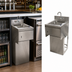 Thumbnail image #4 for BK Resources Slimline Underbar Dump Sink with Splash-Mount Faucet, Soap Dispenser and Towel Dispenser, 15-1/2 Inch Wide