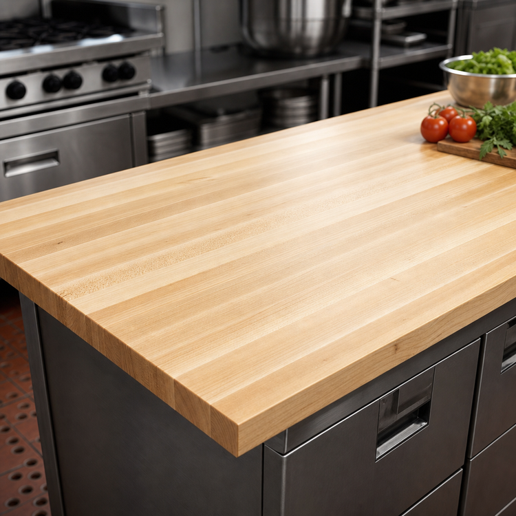 Product image #3 for John Boos Boos Block 48 x 30 Inch Kitchen Countertop, 1-1/2 Inch Thick, Edge Grain Northern Hard Rock Maple, Oil Finish