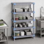 Thumbnail image #3 for Quantum QP185450SS-5 54 x 18 x 50-Inch Polymer Shelving Unit, 5 Solid Shelves, 2,000-lb. Capacity, Gray