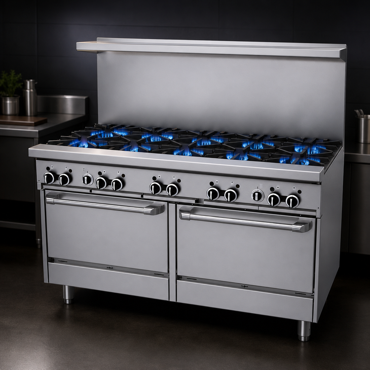 Product image #3 for Garland GF Starfire Pro 60 Inch Gas Restaurant Range with 10 Open Burners and 2 Standard Ovens