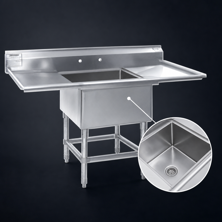 Product image #3 for Eagle Group Spec-Master 47-1/2-Inch 1-Compartment Stainless Steel Sink with Right Drainboard