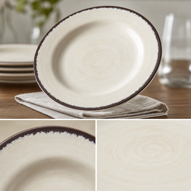 Product image #3 for Mingle™ 7-Inch Round Medium Rim Melamine Bread & Butter Plate, Sweet Cream