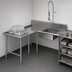 Thumbnail image #3 for John Boos Pro-Bowl L-Shaped Island Soiled Dishtable with 20 x 20 x 8 Pre-Rinse Sink Bowl, Left-to-Right, 60 x 96 Inch