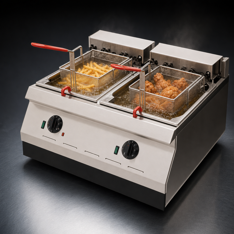 Product image #3 for Garland Designer Series ED-30SFT Twin-Tank Countertop Electric Deep Fryer, 30-Inch, 16 kW