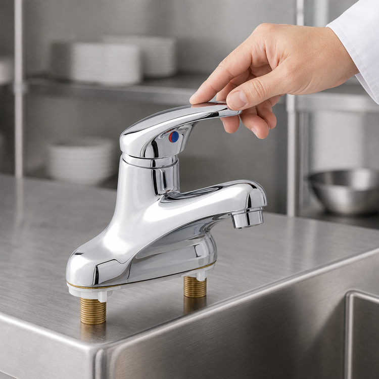 Product image #3 for T&S Brass 4-Inch Centerset Single-Lever Manual Faucet with Ceramic Cartridge and 1.5 GPM Aerator